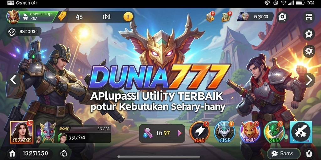 Tampilan utama DUNIA777 yang sederhana dan fungsional.