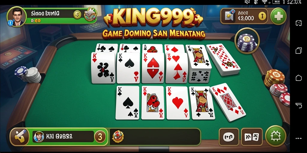 Tampilan gameplay seru dalam game Domino KING999.