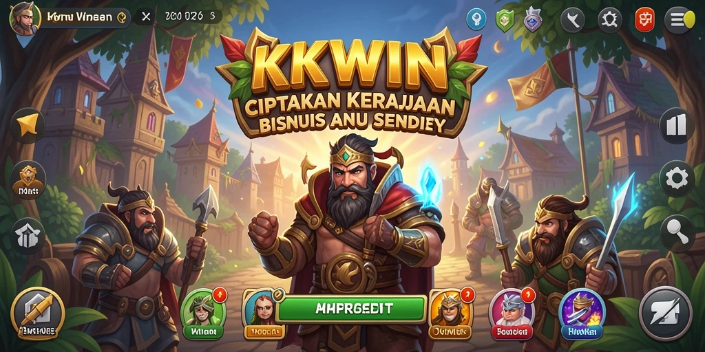 Gameplay KKWIN menampilkan simulasi bisnis yang menarik dan menantang.