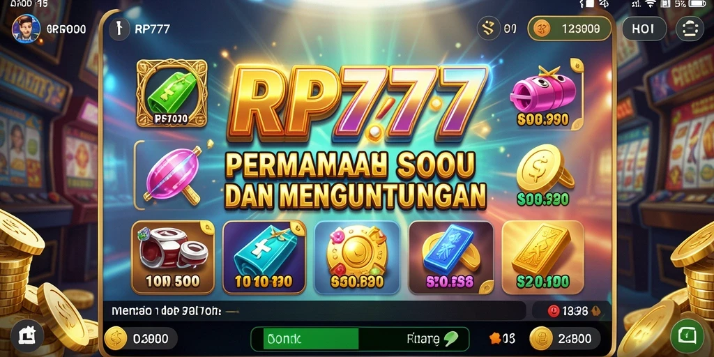 Screenshot gameplay slot RP777 yang penuh warna dan seru.